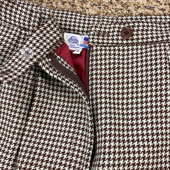 Vintage J'envie Herringbone Houndstooth Heritage Wool Trouser Pants - Picture 11 of 13